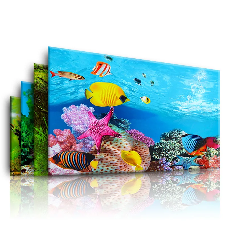 Planted Aquarium Aquascape - Akvaryum için arka plan 3d Etiket