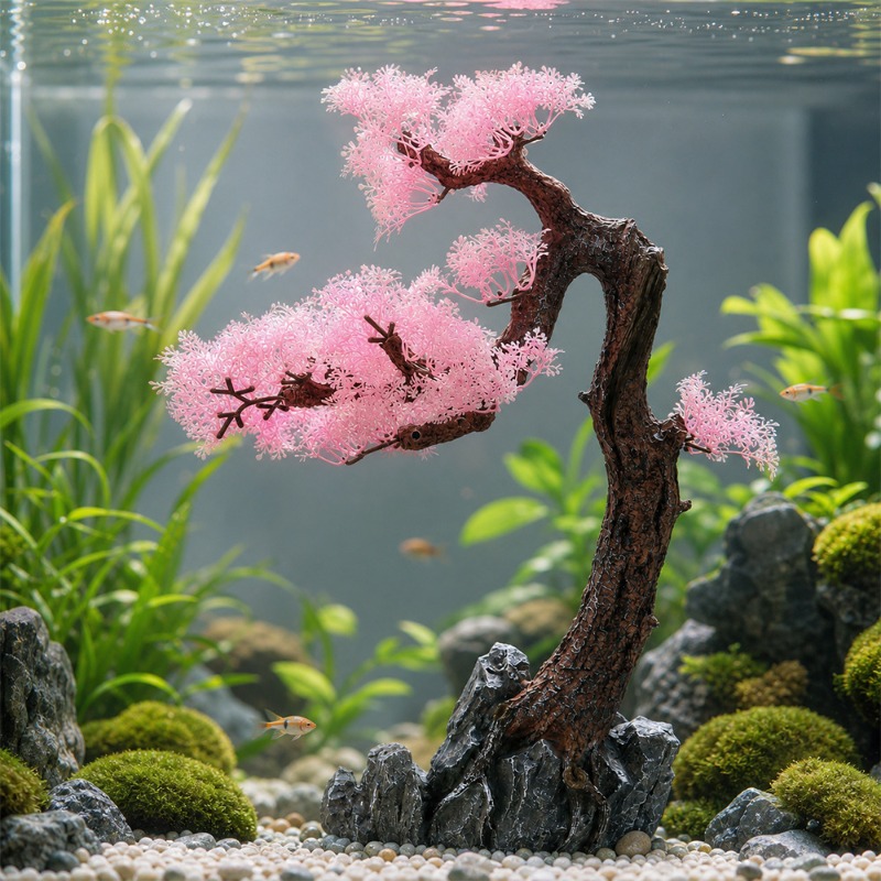 Reçine Çam Ağacı, Yapay Su Çim - Planted Aquarium Aquascape incelemesi ve fiyatı